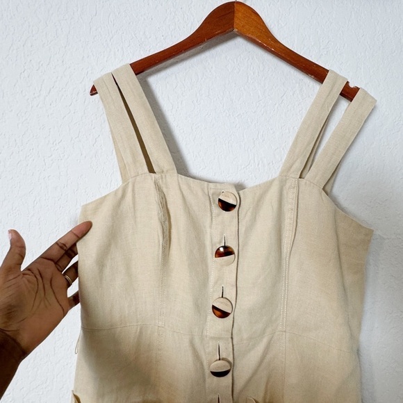 NICHOLAS Linen Button Front Dress - Picture 3 of 8